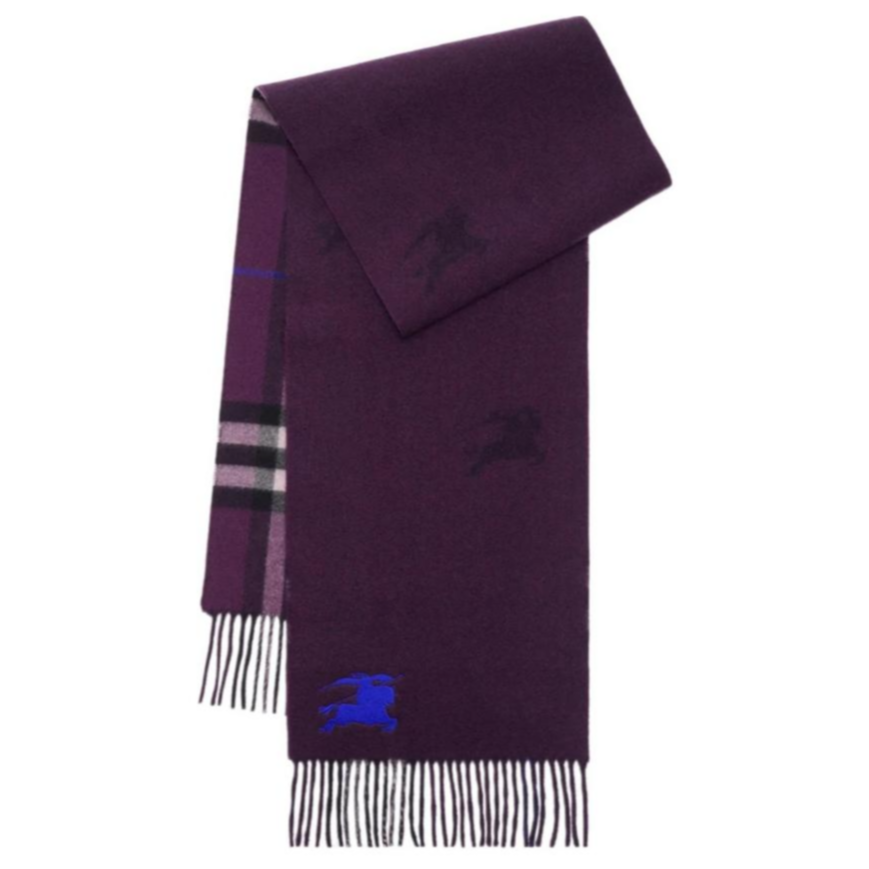 Burberry Logo Cashmere Wool Scarf Purple for Men. 80909471 圖 4