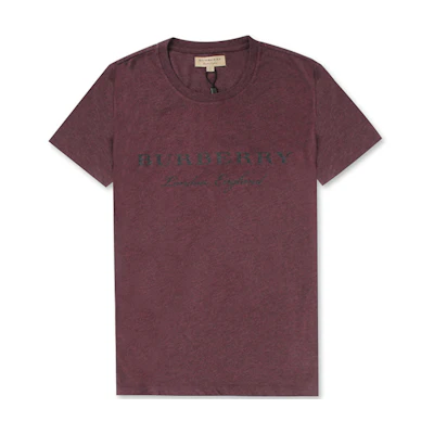 Burberry Logo Casual Crewneck T-Shirt Dark Burgundy. 40601251