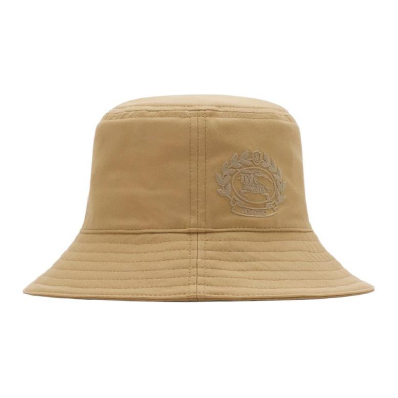 Burberry Logo Cotton Bucket Hat Unisex Couple Style in Linen Color. 80949921