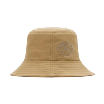 Burberry Logo Cotton Bucket Hat Unisex Couple Style in Linen Color. 80949921