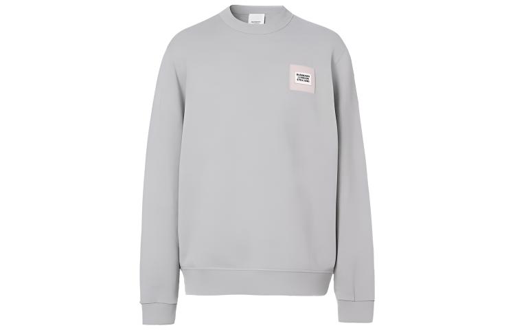Burberry Logo Cotton Inlay Slim Fit Sweatshirt Men’s Light Heather Grey 80288431