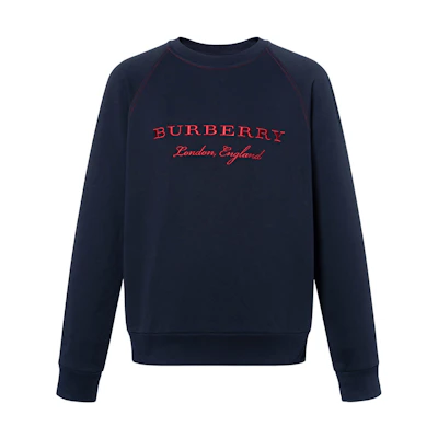 Burberry Logo Crewneck Sweatshirt Dark Blue 80265181