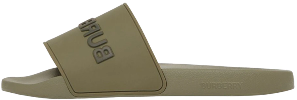 Burberry Logo Decorated Two-Tone Slippers 'Fern Green' 80527301 Buy Burberry Logo Decorated Two-Tone Slippers 'Fern Green' 80527301