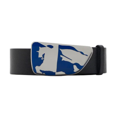 Burberry Logo Design Black Calf Leather Belt for Men 2.5cm Width. 80892371