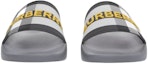 Shop Burberry Logo Detail Check Slides Abu-abu Storm 80629581