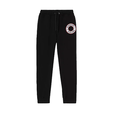Burberry Logo Drawstring Cuffed Black Knit Joggers 80379831