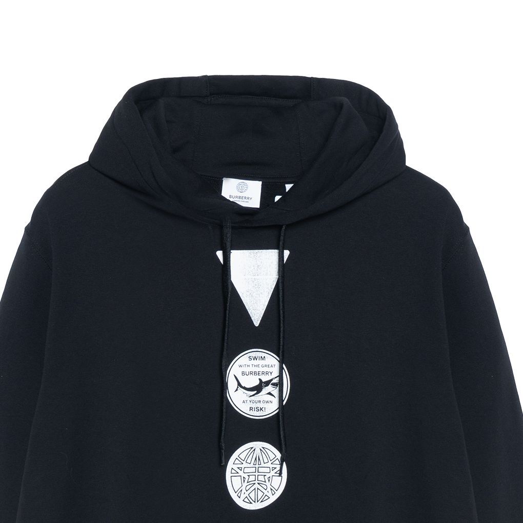 Sizing Sudadera Negra para Hombre con Logo en Relieve de Burberry. 80427261