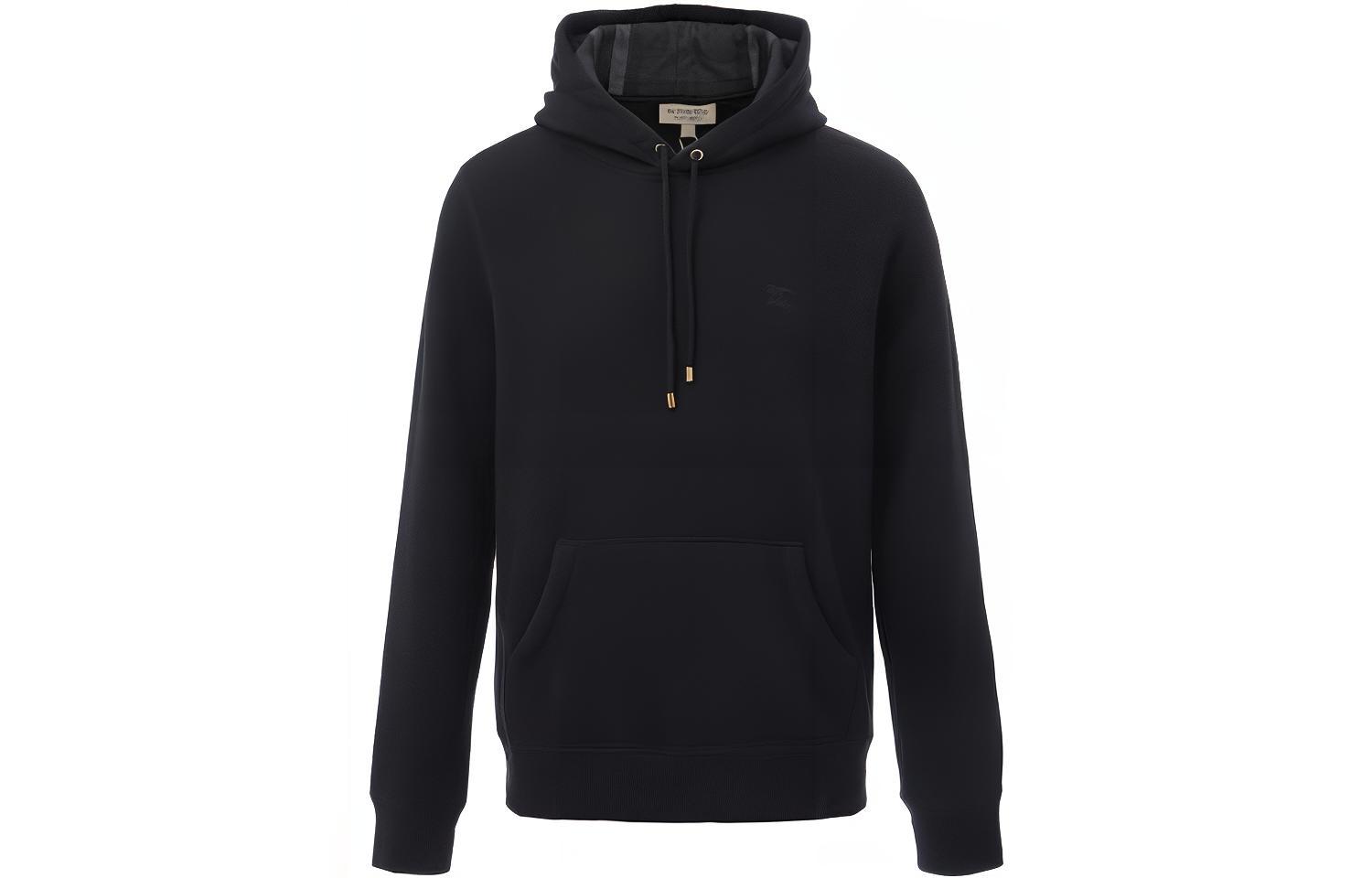 Burberry Logo Embroidered Black Hoodie 80362821