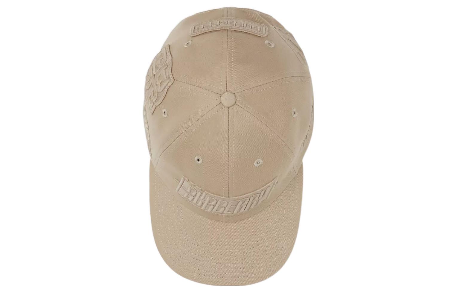 Shop Topi Baseball Katun Burberry Logo Bordir Unisex Kuning Coklat Muda 80561241