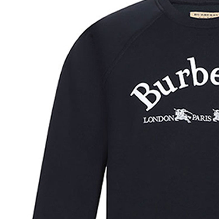 Details for Burberry Logo Embroidered Crewneck Sweatshirt Navy Blue 80030161