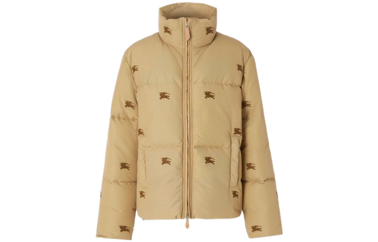 Burberry Logo Embroidered Equestrian Down Jacket Khaki -  Fashion Show Series 80612841 圖 2