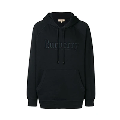 Burberry Logo Embroidered Hoodie Black () 80071191