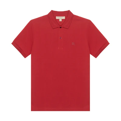 Burberry Logo Embroidered Red Short Sleeve Polo Shirt Men 39560001