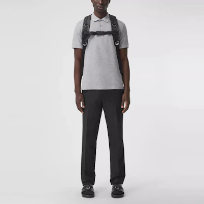 Burberry 标志刺绣短袖POLO衫 浅灰色 80140061 Lookbook Burberry 标志刺绣短袖POLO衫 浅灰色 80140061