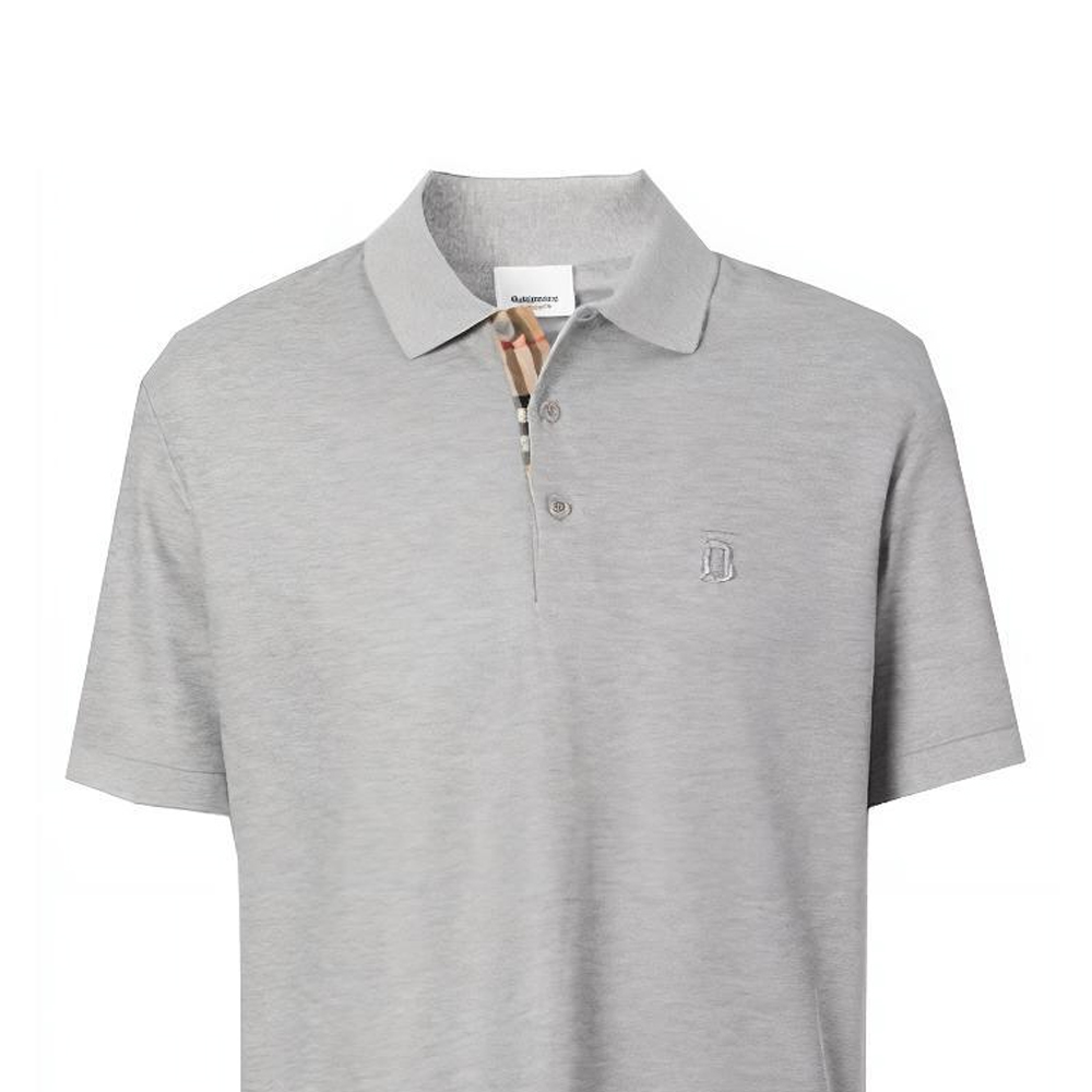 Sizing Burberry 标志刺绣短袖POLO衫 浅灰色 80140061