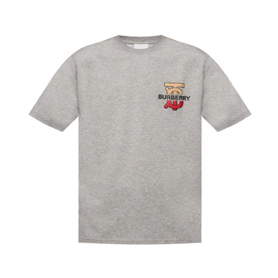 Burberry Logo Graphic Short Sleeve T-shirt Men Grey 80174951