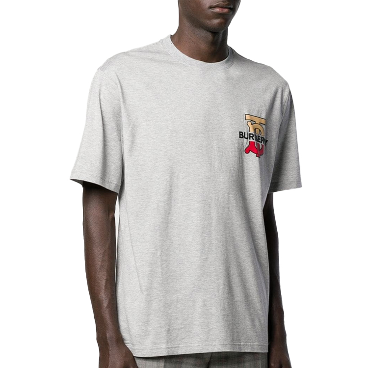 Burberry Logo Graphic Short Sleeve T-shirt Men Grey 80174951 圖 3