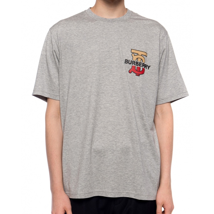 Burberry Logo Graphic Short Sleeve T-shirt Men Grey 80174951 圖 5