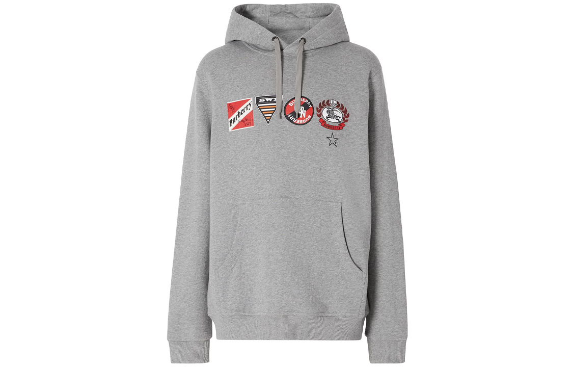 Burberry Logo Hoodie Light Ash Grey 80243231