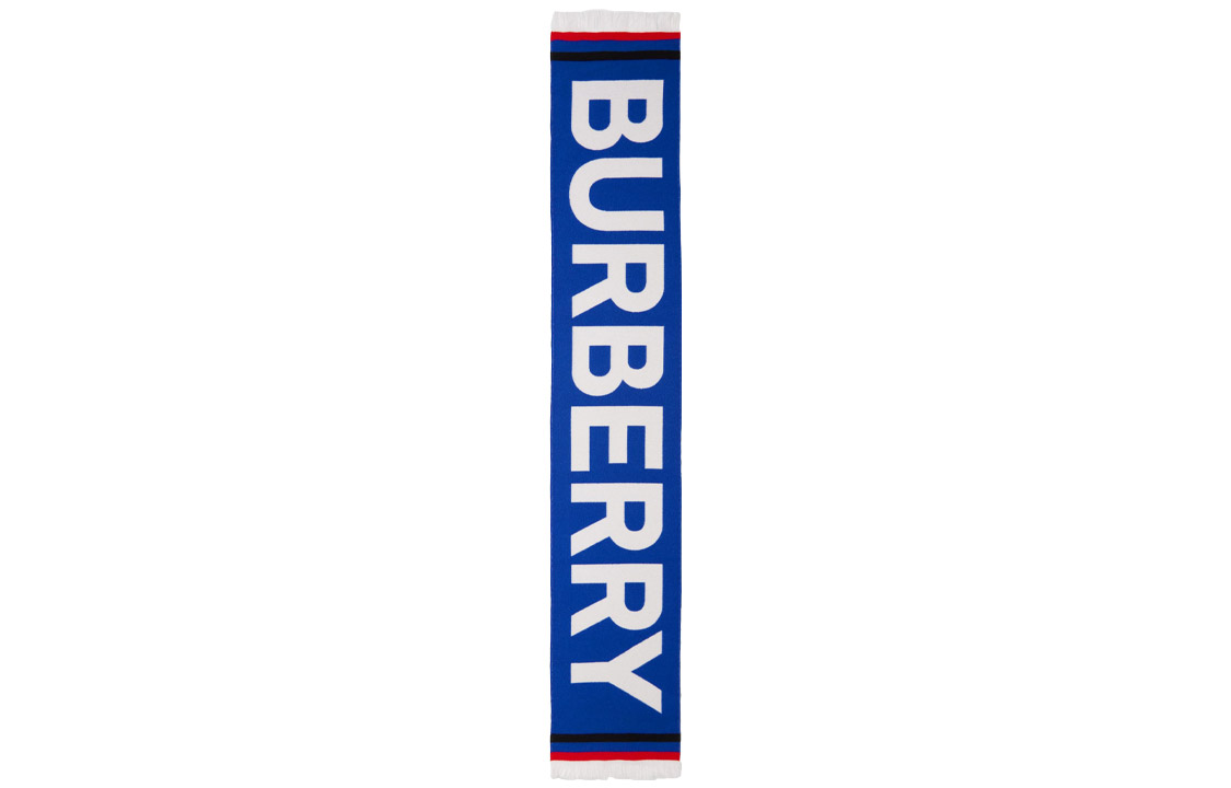 Burberry Logo Jacquard Cotton-Blend Scarf Kids Blue. 80412451 圖 3