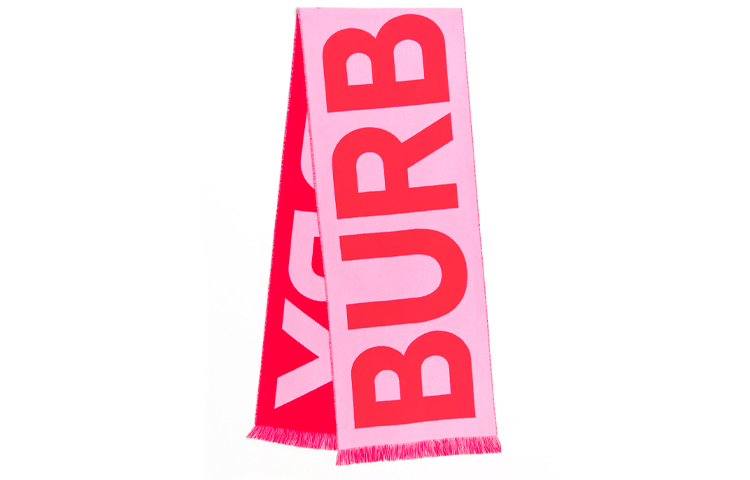 Burberry Logo Jacquard Wool Knit Scarf Unisex Couple Style 80463861