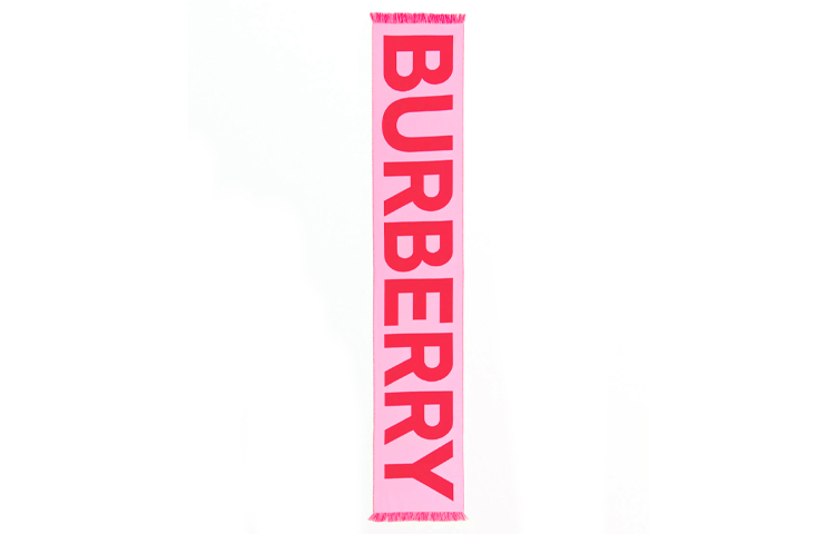 Burberry Logo Jacquard Wool Knit Scarf Unisex Couple Style 80463861 圖 3
