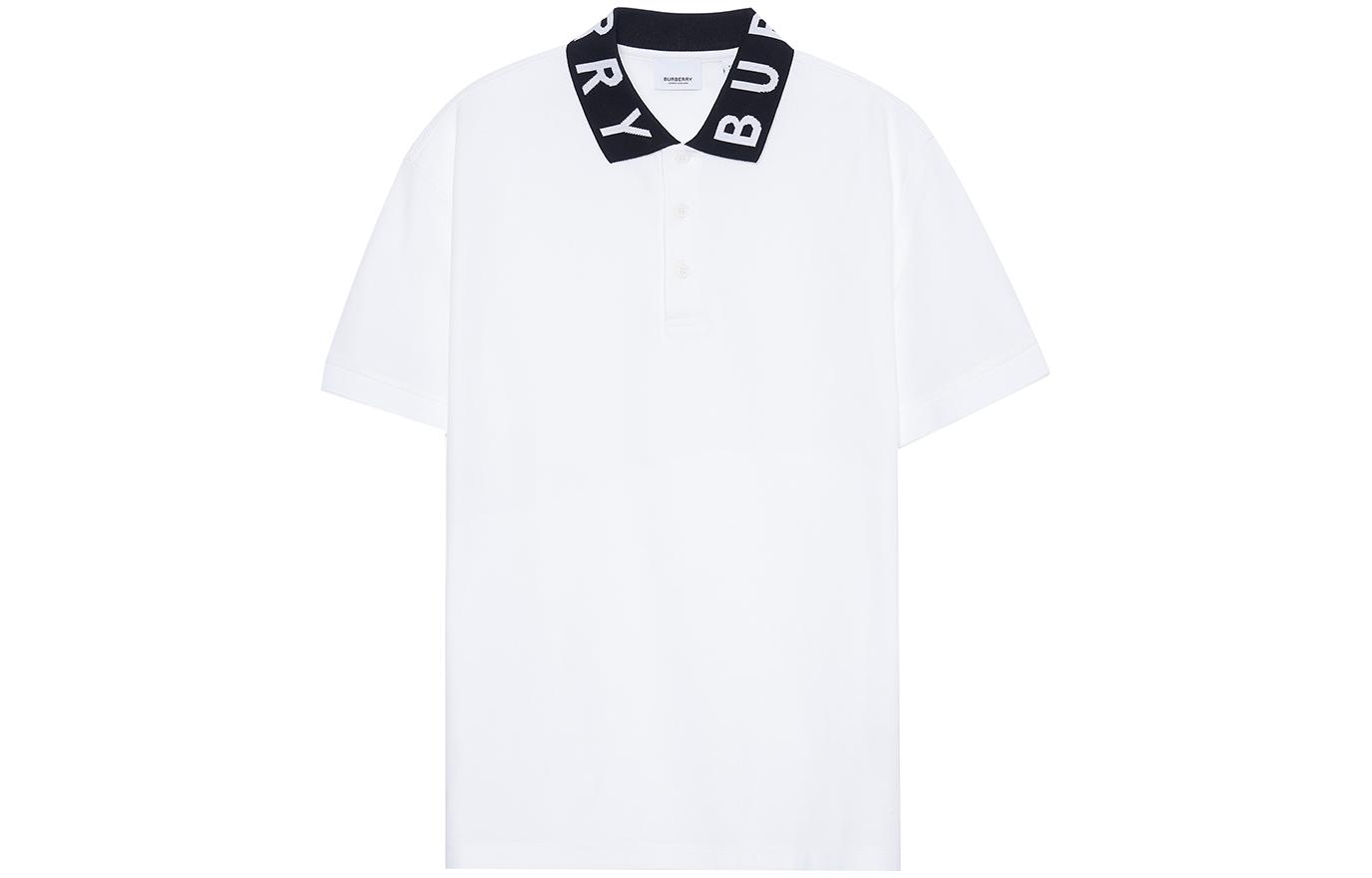 Burberry Logo Letter Polo Shirt White 80135021