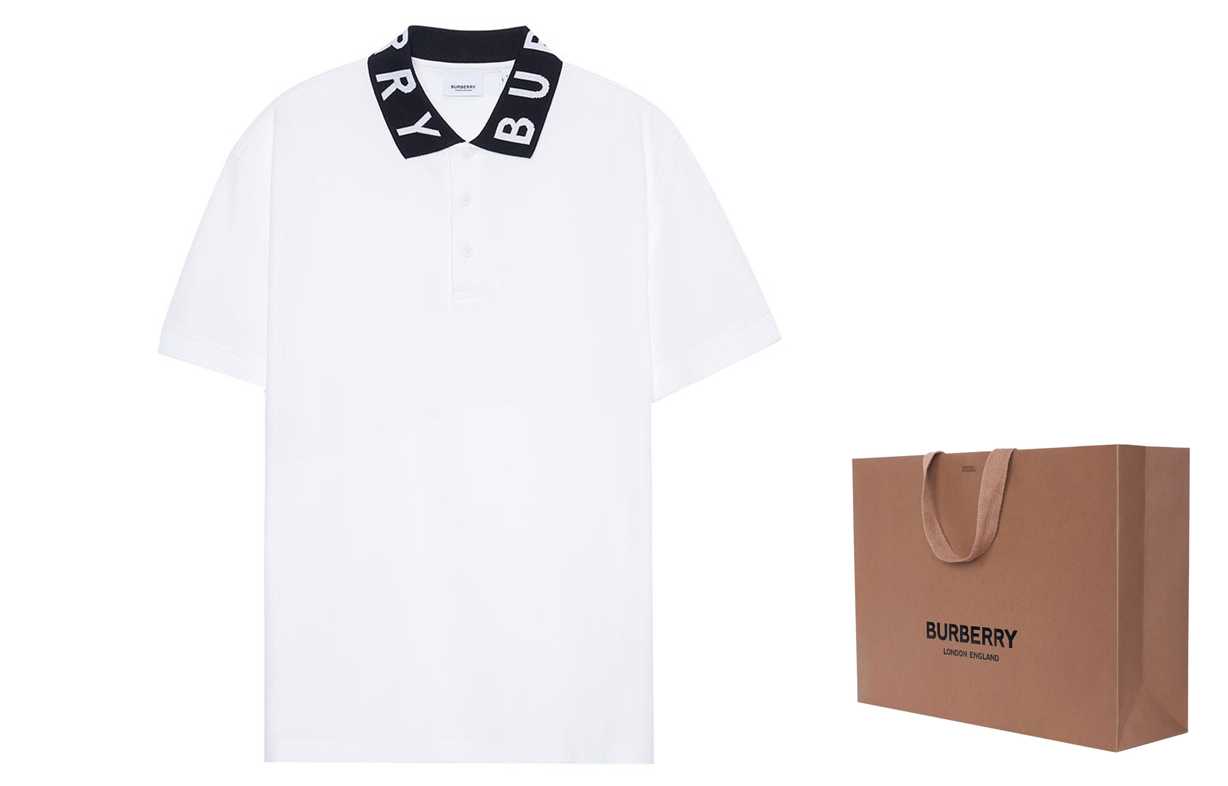 Burberry Logo Letter Polo Shirt White 80135021 圖 4