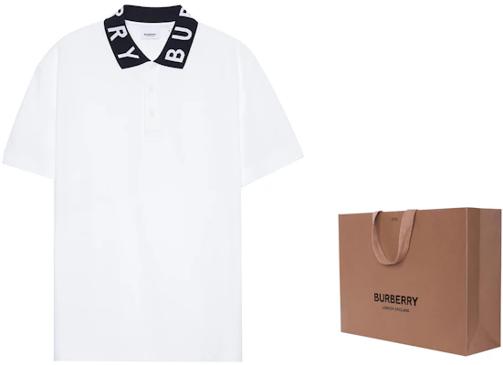 Burberry Baju Polo Logo Huruf Putih 80135021 Shop Burberry Baju Polo Logo Huruf Putih 80135021