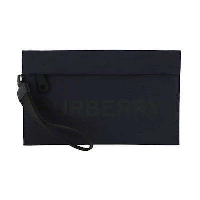 Burberry Logo Nylon Pouch Navy Blue