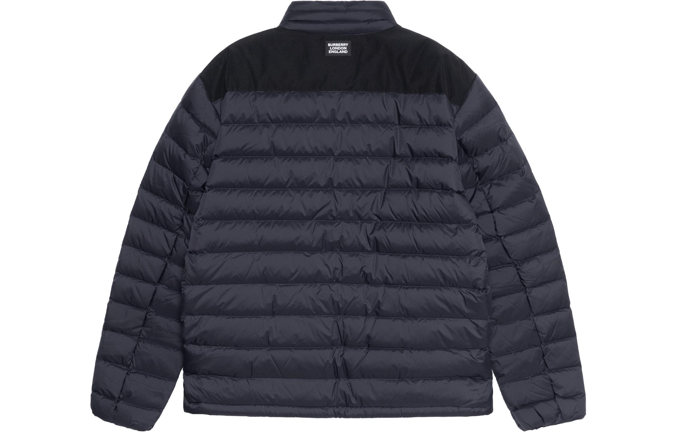 Burberry Logo Pattern Navy Blue Short Down Jacket for Men 80187041 圖 3