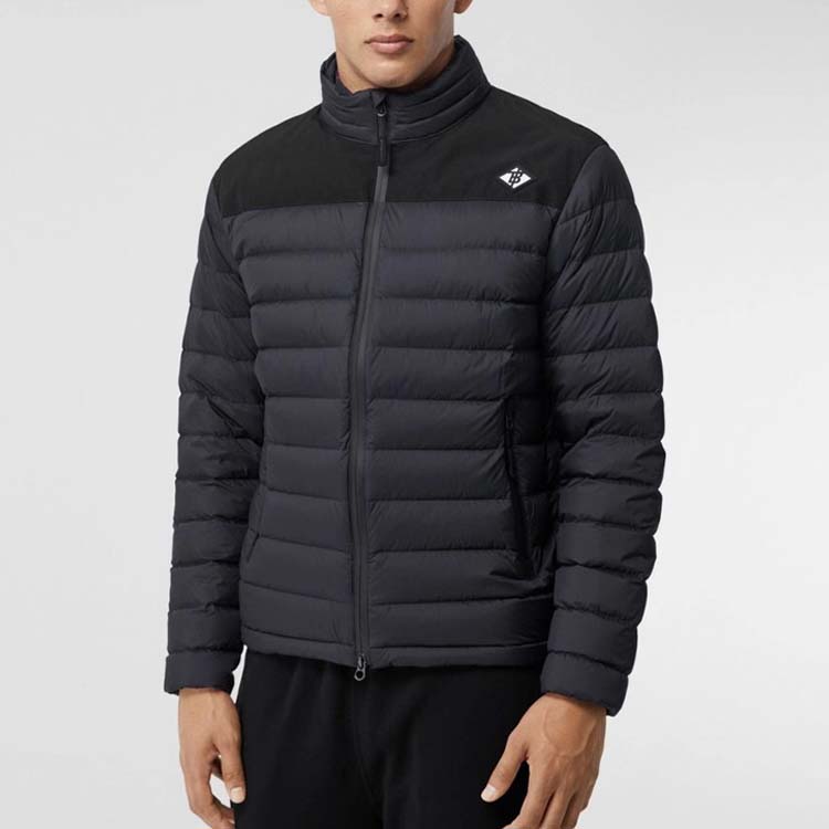 Burberry Logo Pattern Navy Blue Short Down Jacket for Men 80187041 圖 4