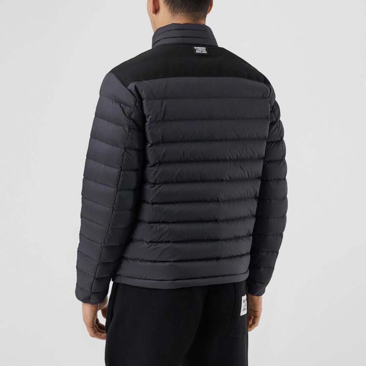 Burberry Logo Pattern Navy Blue Short Down Jacket for Men 80187041 圖 6