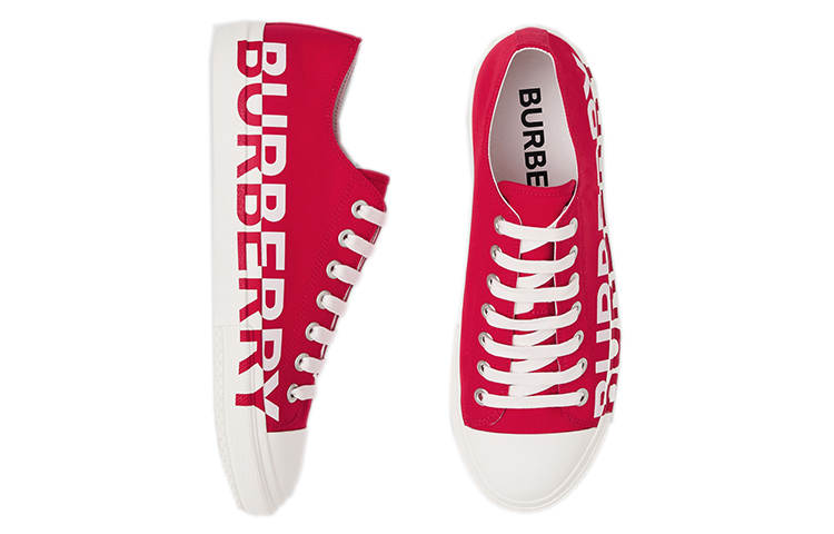 Burberry Logo Print Canvas Sneaker 'Bright Red' 圖 4