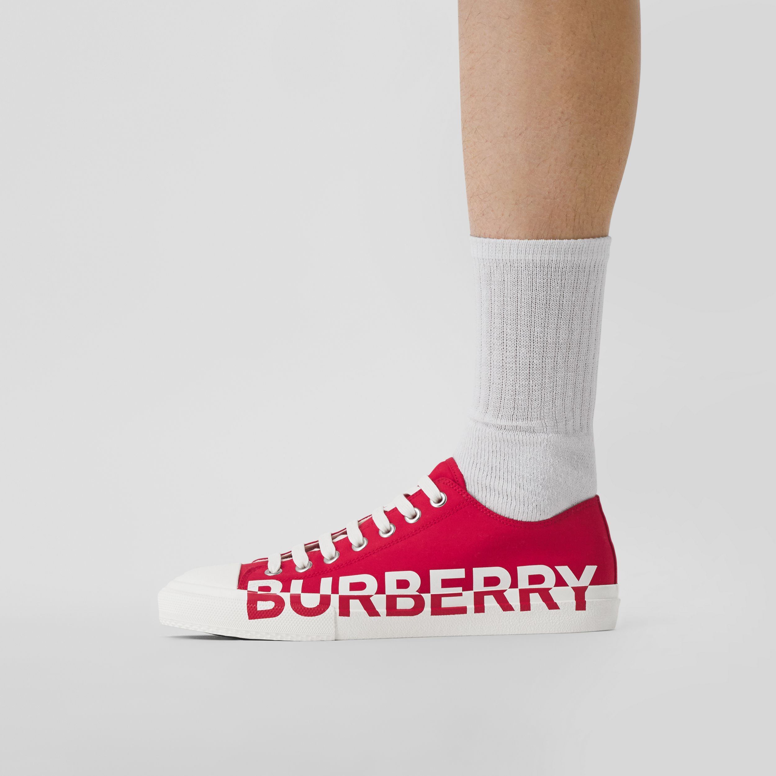 Burberry Logo Print Canvas Sneaker 'Bright Red' 圖 6