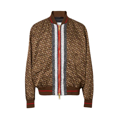 Burberry Logo Print Casual Long Sleeve Jacket Saddle Brown 80212491