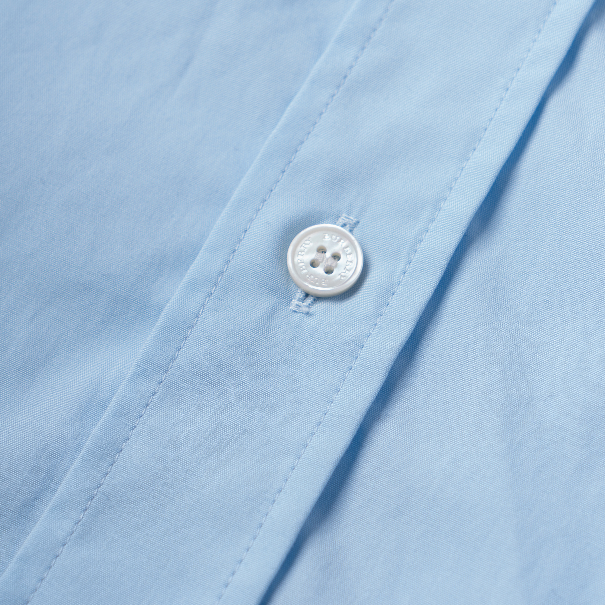 Sizing 버버리 로고 프린트 체크 캐쥬얼 긴팔 셔츠 남성 블루 80362941