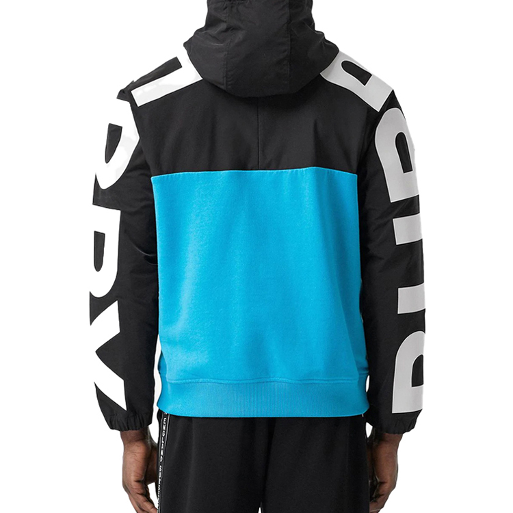 Burberry Logo Print Colorblock Hoodie Blue Fashion Sweatshirt. 80302501 圖 5