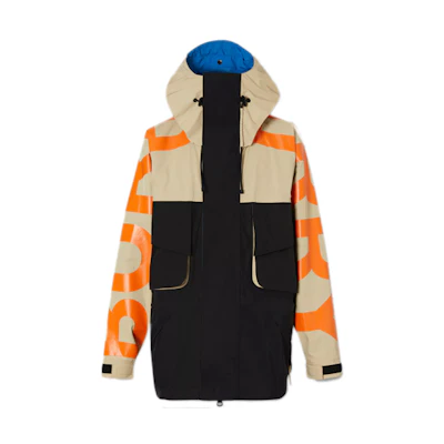 Burberry Logo Print Colorblock Twill Functional Jacket - Black 80296551
