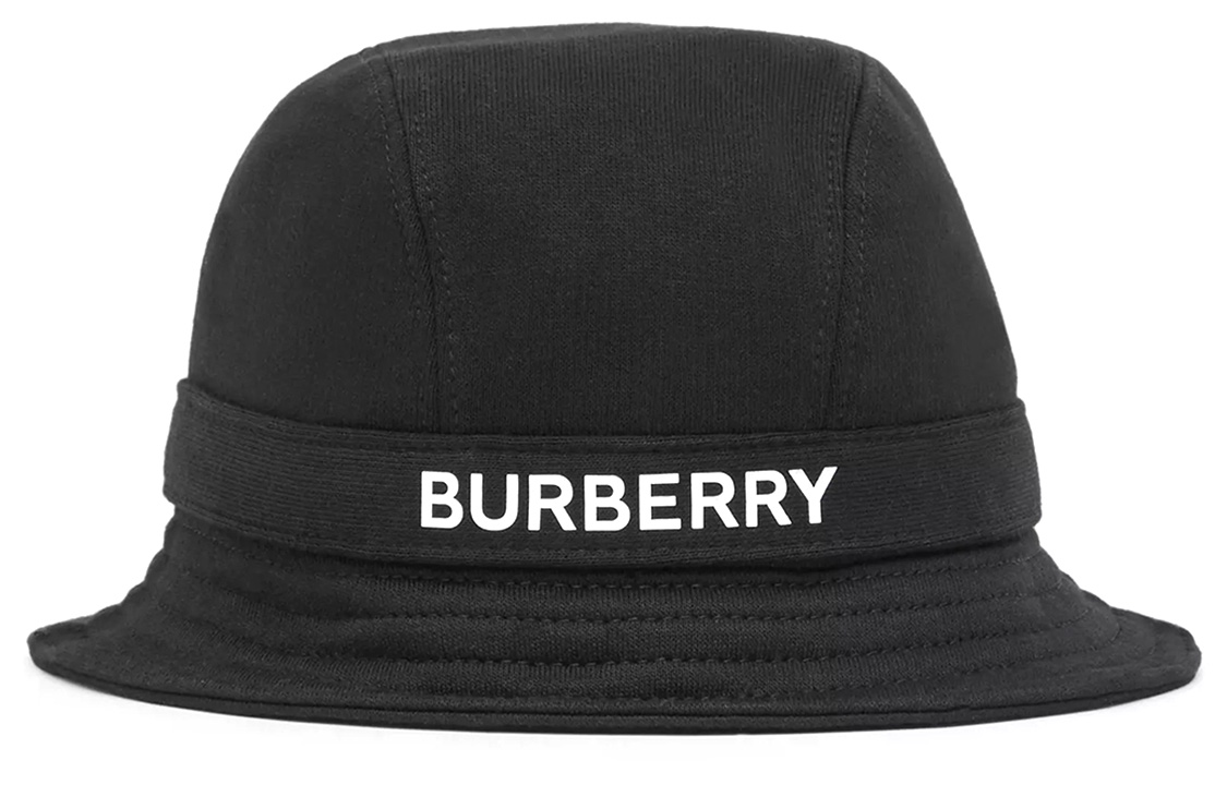 Burberry Logo Print Cotton Bucket Hat Black 80269281001