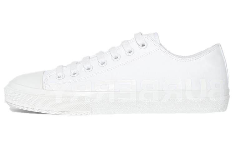 Burberry Logo Print Cotton Gabardine 'Pure White'