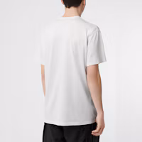 Shop Camiseta Unisex Burberry Blanca de Algodón con Logo Impreso y Manga Corta. 80094951