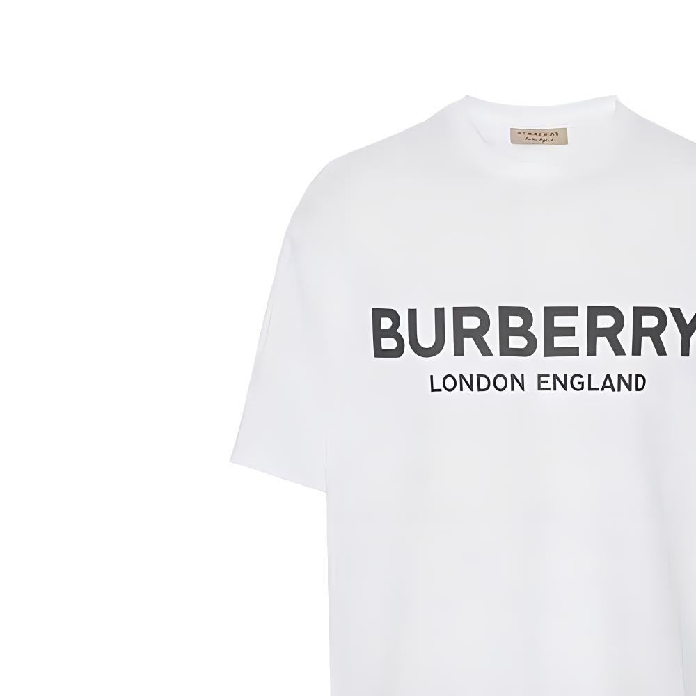Burberry Logo Print Cotton Short Sleeve T-Shirt Unisex White 80094951 圖 7