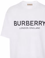 Sizing Camiseta Unisex Burberry Blanca de Algodón con Logo Impreso y Manga Corta. 80094951