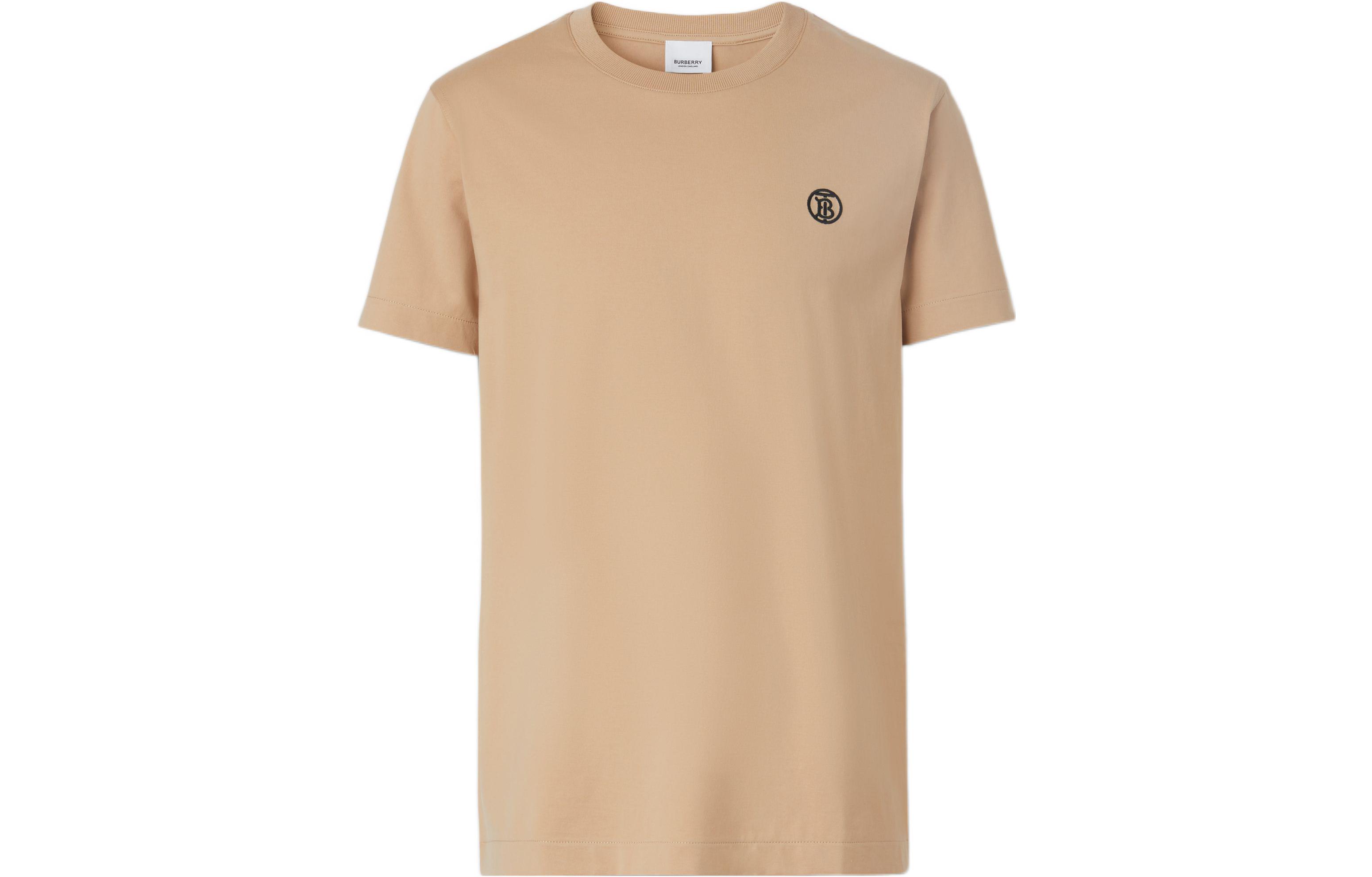 Burberry Logo Print Crew Neck Casual Short Sleeve T-Shirt Men’s Light Beige. 80534241
