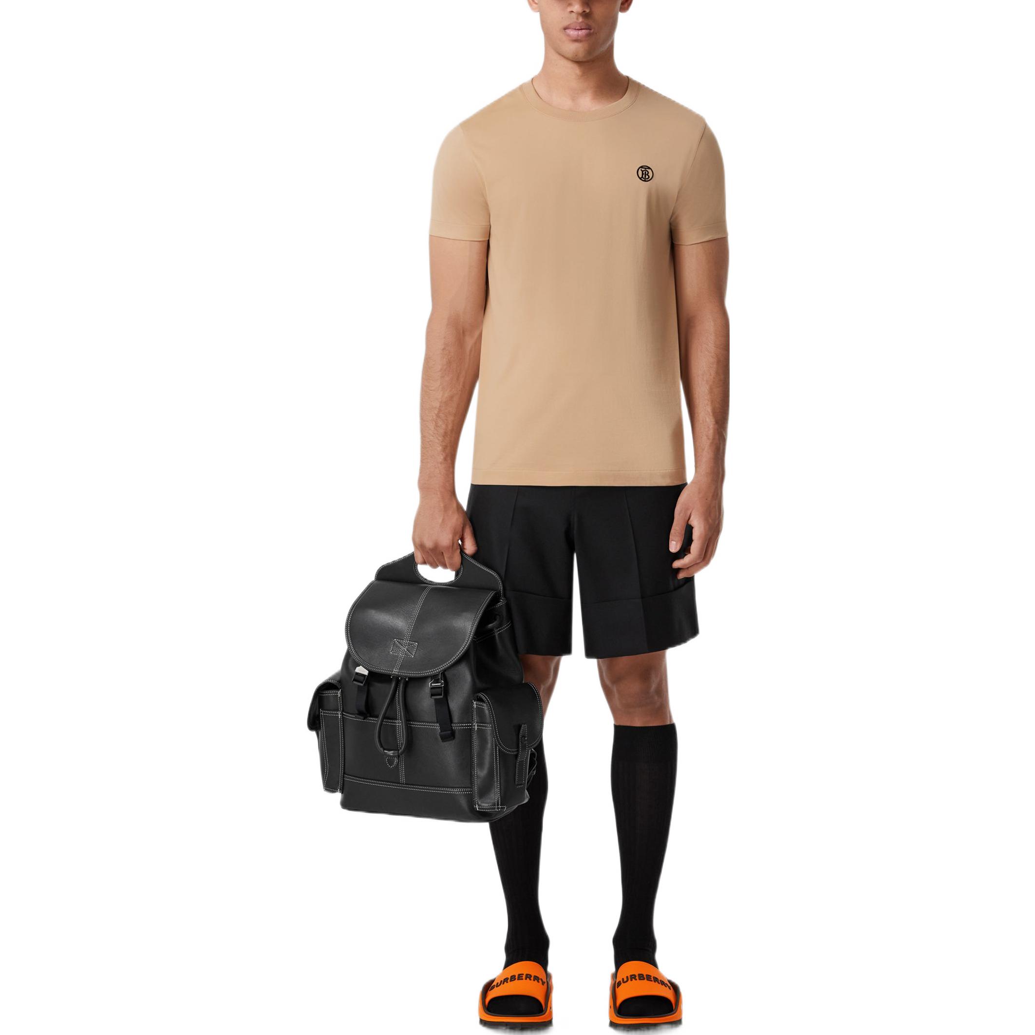 Burberry Logo Print Crew Neck Casual Short Sleeve T-Shirt Men’s Light Beige. 80534241 圖 3
