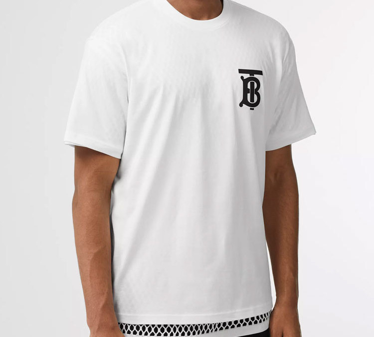 Lookbook 博柏利徽标印花圆领短袖T恤 白色 80174851