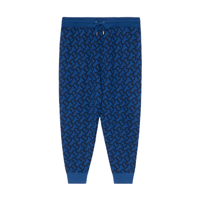 Burberry Logo Print Drawstring Knit Jogger Pants Blue 80485671