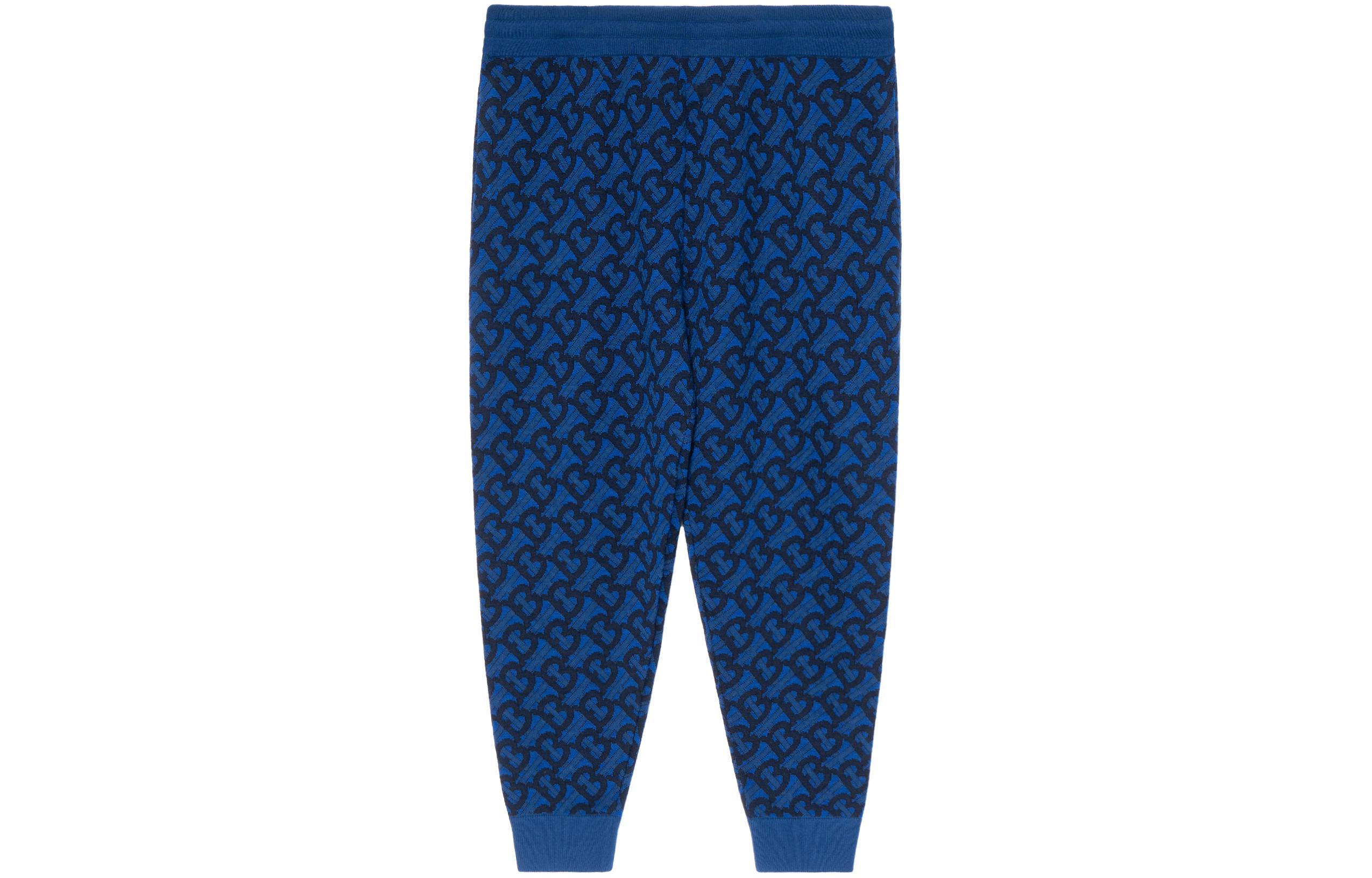 Lookbook Pantalones Jogger Burberry Azules con Cordón y Logo Impreso. 80485671