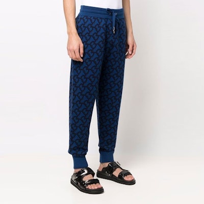 Pantalones Jogger Burberry Azules con Cordón y Logo Impreso. 80485671 Shop Pantalones Jogger Burberry Azules con Cordón y Logo Impreso. 80485671